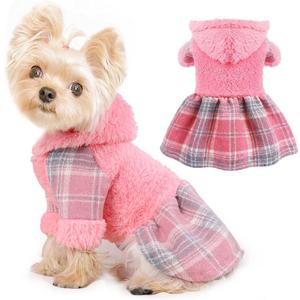 Dog Hoodie Sweater Clothes for Small Dogs Boy Girl Pet Hoodies for Cold Weather Coats Spring Dog Sweatshirt for Chihuahua Yorkie Cat Sweater Costumes, XXS, Pink