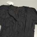 BTFBM Womens Summer 2025 Casual Midi Maxi Dresses Lightweight Short Sleeve V Neck Elastic Waist Boho Beach Dress Pockets(Black, X-Large)