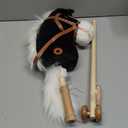 MUOVE 36'' Plush Horse Riding Stick , Handsewn Head, Sturdy Wood Stick, Plus Neighing & Clip-Clop Sounds