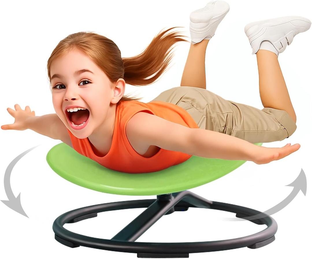 Sensory Spinning Chair for Autistic Kids, Swivel Spin Chair for Autism, Sit and Spin Toy for Autistic Children, Indoor Outdoor Toys, Toddler Chair for ADHD, Balance & Coordination (Green)