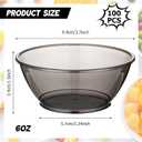 100 Pack Clear Black Plastic Small Bowls 6oz Disposable Hard Plastic Party Serving Mini Bowls for Dessert Ice Cream Candy Fruit Salad Snack Wedding Baby Shower Birthday Valentine Supplies