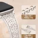 Wearlizer Compatible with Apple Watch Bands for Women 41/40/38/44/45/46/49/42mm, Jewelry Dressy Stainless Steel Metal Scrollwork Chain Bracelet for iWatch Band Series 11 10 9 8 7 6 5 4 SE/Ultra 3