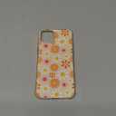 Hippie Groovy Smile Flowers Case Compatible with iPhone 13, Yellow Orange White Pink Smiling Flowers Case for iPhone 13, Cool TPU Bumper Phone Case Cover