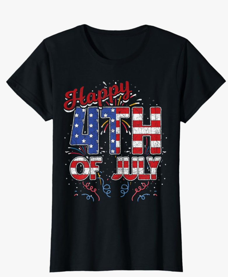 Fireworks Happy 4th Of July US Flag American 4th Of July T-Shirt for Women Girls Kids Men, Extra Small, Black  Fireworks Happy 4th Of July US Flag American 4th Of July T-Shirt for Women Girls Kids Men, Extra Small, Black