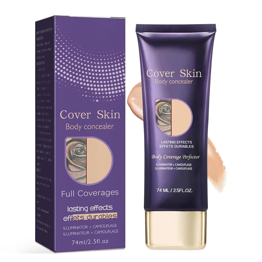 Body Coverage Perfector - All Over Complexion Perfector For Leg & Body Makeup, Long Lasting | Waterproof | Transfer-Resistant Body Perfector Skin Coverage, Tattoo Cover Up Makeup (2.5OZ-1PC) (Natural Radiance)
