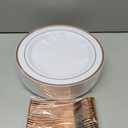 BESTVIP 700PCS Rose Gold Disposable Dinnerware Set for 100 Guests, Plastic Plates for Party, Wedding, Christmas, Include: 200 Plastic Plates, 100 Gold Silverware, 100 Cups, 100 Napkins