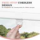 SEEYE Cordless Zebra Blinds for Windows, 60% Shading Zebra Shades, Free-Stop French Door Blind Window Shades, Dual Layer Light Filtering Roller Shades for Day and Night, 24" W x 64" H, Linen White