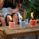 TIKI Sunset Sands Outdoor Table Torch, Decorative Outdoor TIKI Torches for Patio and Backyard, Orange, Blue, and Pink, 6 in, Pack of 3, 1124122