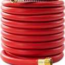 5/8" Garden Hose 50ft, -40 To 190 Hot/Cold, Heavy Duty,Flexible, 300psi Working, 1000psi Burst, 3/4" Brass Fittings with Hose Protector Coil Spring for Outdoor,Yard, Farm