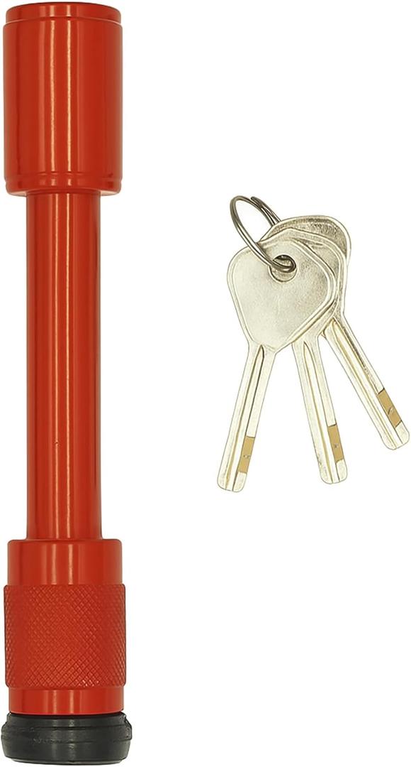 DoubleLock Titan Hitch Pin Lock. Class III & IV 5/8-Inch Thick Lock for 2.5"-2.7" Wide Receivers. Rubberized Cap, Weather-Resistant, Anti-Theft Security for RV, Trailer, Truck, or UTV Hitches.