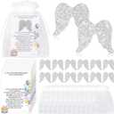 2 x Mifoci 12 Sets Happy Heavenly Birthday Decoration Wood Angel Pocket Hug Token Poem Card Organza Bags Funeral Favors Celebration of Life Favors for Heavenly Birthday Memorial Supplies Guest Return Gift