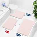 Buganda Memory Foam Bath Mat, 24" x 16", Ultra Soft and Non-Slip Bathroom Rugs, Water Absorbent and Machine Washable Bath Rug for Bathroom, Shower, and Tub, Pink
