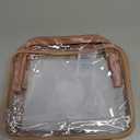 PACKISM TSA Approved Toiletry Bag - Clear Makeup Bag 3 Pack Medium, Metal Smooth Zipper Quart Size Bag for 3-1-1 Liquids, Travel Makeup Bag for Women Men, Airport Airline Compliant Bag, Rose Pink (Medium Set (Standard))