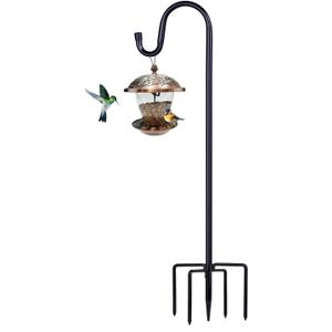 Shepherd Hooks for Outdoor, 1 Pack 94 Inch Bird Feeder Pole with 5 Prongs Base for Hanging Lantern, Hummingbird Feeder, Lightweight Plant, Shepherds Hook for Bird Feeders for Outside
