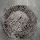 Coohom Oval Calming Donut Cuddler Dog Bed,Shag Faux Fur Cat Bed Washable Round Pillow Pet Bed, 3' x 3'