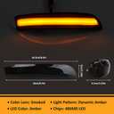 D-Lumina LED Mirror Lights Sequential Amber Compatible with 2013-2018 Fo-rd Kuga Escape Ecosports, 2012-2018 Focus, 2013-2017 C-Max, Smoked Lens Side Mirror Turn Signal Light Side Marker Blinker