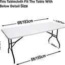 Encell Spandex Tablecloth Rectangular Fitted Tablecloth Protector for Party Banquet Weddings Cocktail Trade Show Blue 6ft