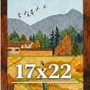 17x22 Picture Frame for Wall Display, 17x22 Brown Picture Frame with Shatter Resistant Plexiglass, Stable and Sturdy 17 x 22 Poster Frame for Wall Display, Handpicked Gift Collection, 1 Pack