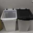 IRIS USA Airtight Dog Food Storage Container, Up to 10 lbs Each, 2 Pack, for Dog Cat Bird and Other Pet Food Storage Bin, Keep Fresh, Translucent Body, BPA Free, Clear/Black