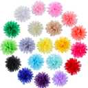 WILLBOND 20 Pcs 4 Inch Dog Collar Flowers Bow Multicolored Pet Bow Collar Charms Accessories for Puppy Cat Dog Pet Grooming Accessories