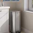 Garvee 8 Gal Stainless Steel Kitchen Trash Can with Quiet Close Lid, Silver