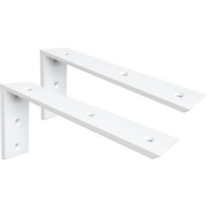 WINKER Countertop Support Bracket 2 Pack Heavy Duty 3/8" Thick Hidden L Shelf Bracket 12" x 6" x 2.5" Metal Corbels for Quartz/Granite/Wood/Concrete/Laminate Countertops, White