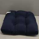 Blazing Needles Twill Rounded Back Chair Cushion, 19" x 19", Navy