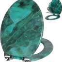 Angol Shiold Marble Slow Close Toilet Seat (Elongated, Dark Green)