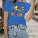 Autism Awareness Shirt Women Autism Shirts Autism Support Tops in April Blue Autism Mom Clothes Special Education Tees