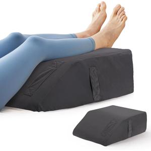 Leg Pillow Elevation Blood Circulation, Leg Elevating Pillows for After Surgery, Sleeping, Memory Foam Wedge Pillow for Legs Swelling, Foot Knee Pillow for Back Pain, 23.616.88in Velvet Grey