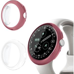 Liuyuxi 2 Pack Soft TPU Case Compatible with Google Pixel Watch 4 45mm, Anti-Scratch High-Definition Clear Cover with All-Around Protection for Pixel Watch 4 Smartwatch.