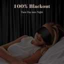 3D Cooling Eye Mask Sleep Mask for Men & Women, 100% Pressure-Free & Light Block-Out Eye Mask for Sleep with Easy Adjustable Strap, Night Eye Cover for Travel, Black