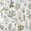 Artoid Mode Wild Floral Antique Herbs Door Mat, Spring Fall Bath Rug Home Decor Low-Profile Non-Slip Washable Area Rug for Entryway Bedroom Bathroom Laundry Room Indoor 2x3 Feet (2' x 3', Wildflower-1)