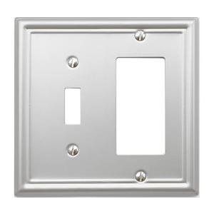 OKAWYC Toggle/Decorator Light Switch Cover Luca Metal Wall Plate, 1 Pack Brushed Nickel Gang, for Receptacle Dimmer Switch GFCI Outlet, Switch Cover Decorative Wallplate, Durable