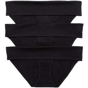 Motherhood Maternity womens Foldover Brief Panty 3-pack (Small, All Black Pack)