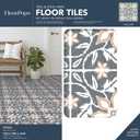 FloorPops Lillium Blue Peel and Stick Floor Tiles, FP6302, Large