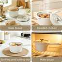 Enameled Cast Iron Sauce Pan, 2 Quarts Round Sauce Pot with Lid, Mini Dutch Oven Enamel Saucepan for Cooking Pasta Sauce, Marinate, Simmer, Refrigerate and Serve