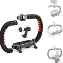 Zeadio Camera Smartphone Stabilizer, Handle Grip Handheld Video Rig, Compatibility with All Camera, Camcorder, Action Camera, DSLR and for All iPhone and Android Smartphones