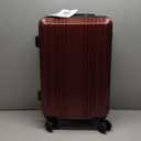 Coolife Luggage Suitcase PC+ABS with TSA Lock Spinner Carry on Hardshell Lightweight (Wine Red, 20")
