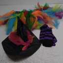 SATINIOR Halloween Witch Costume for Women 2025 Halloween Witch Hat Tutu Skirt and Striped Tights for Cosplay Party(Purple Black with Rainbow)