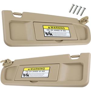 Nakuuly Left Driver and Right Passenger Side Sun Visor Beige Compatible with Honda Civic 2006 2007 2008 2009 2010 2011 Replaces # 83280-SNA-A01ZB 83230-SNA-A01ZB