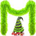 Riceshoot 131.23 ft Christmas Tinsel Garland Lime Green Metallic Garland Decoration Hanging Twist Glittering Christmas Garlands for Xmas Tree Home Decoration Wedding Party Supplies 