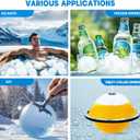 Extra Large Sphere Ice Molds for Ice Baths, Ice Cube Molds for Cold Plunge, Ice Block Mold Reusable Ice Ball Maker, Easy Release, Slow Melting - 2 Pack