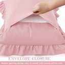 KKJIAF Ruffle Pillow Cases Standard Size Set of 2, Ruffled Pillow Covers with Envelope Closure, Wrinkle Resistant Pillowcases 20" x 26", Ruffled Pillow Shams, Light Pink