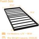 Maenizi Twin Box Spring 2 Inch Low Profile, Heavy Duty Metal Box Spring Bed Base Bunkie Board, Mattress Foundation, Easy Assembly, Noise Free, Black