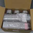 Vesici 100 Sets Valentines Mini Loaf Pans with Lids, 5.7 oz Disposable Aluminum Foil Baking Cups, Rectangle Cake Pans for Pudding Desserts Muffin Baking Storage Valentines Birthday Party(Pink)