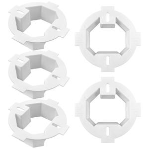 YEXEXINM 5Pcs Round Electrical Box Extender 1-Gang Plastic Electrical Ceiling Box Extender for 3.5 Inch 4 Inch Round or Octagonal Electrical Boxes, Extender Power Switch Receptacles Accessories, White