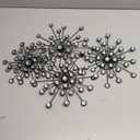 Blulu 4 Pcs Metal Wall Decor Bling Crystal Wall Art Cast Iron Rhinestones Sunburst Decor Starburst Art Hanging Diamond Accents Home Decorative for Living Room Bedroom Entryway(Black)