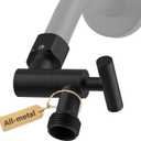 YDmeet All Metal Shower Head Adapter, 360  Adjustable Shower Head Extension Arm Connector for Shower Heads- Black