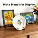 6.7in Wooden Plate Display Stands, Book, Picture and Bowl Display Stand, Display Stands for Heavy Duty Platters, Plate, Pottery, Rock, Dish, Easels, Vinyl Record Holders